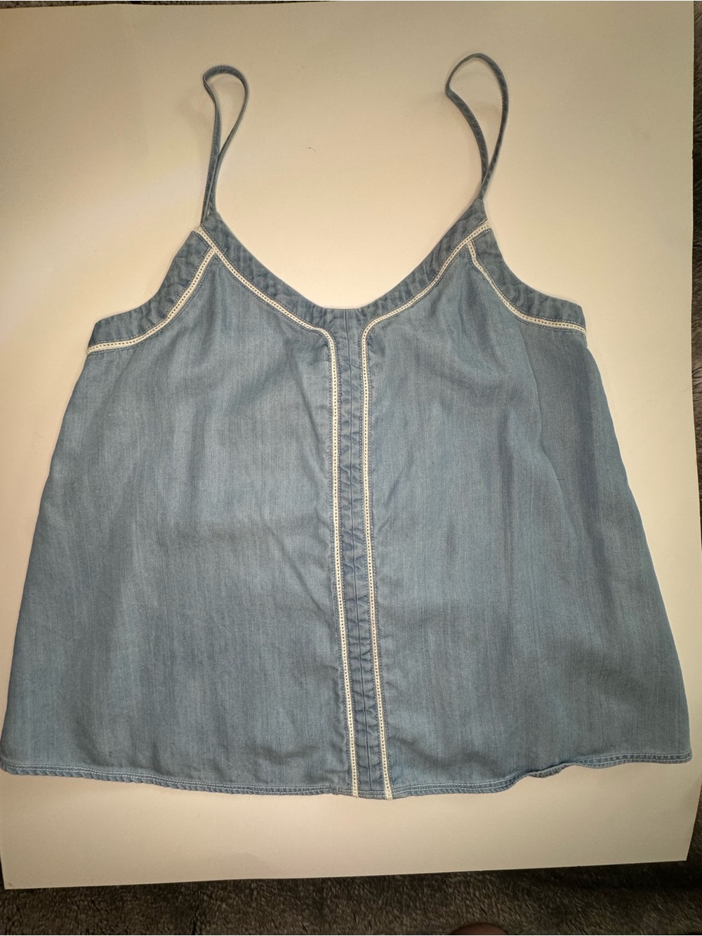 hinge Light Blue Chambray Cami Top